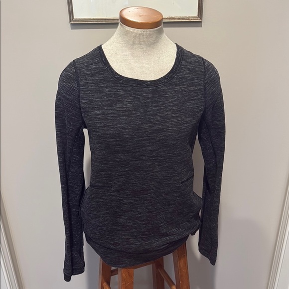Lululemon - Exhalation Pullover II - Heathered Marled Black - Size 4 - Picture 7 of 13